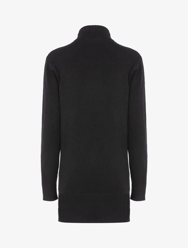 Robe pull à bandes texturées - noir