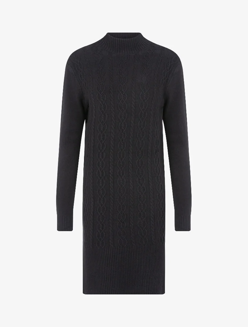 Robe pull à bandes entrelacées - noir