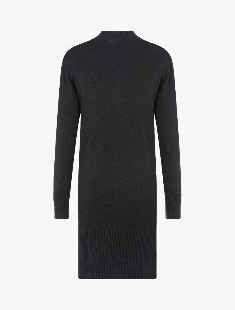 Robe pull à bandes entrelacées - noir