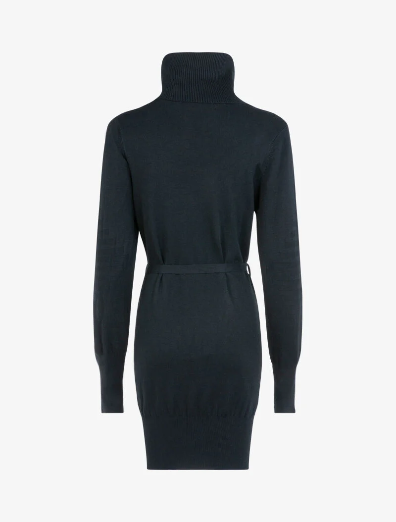 Robe-pull à détails côtelés graphiques - noir