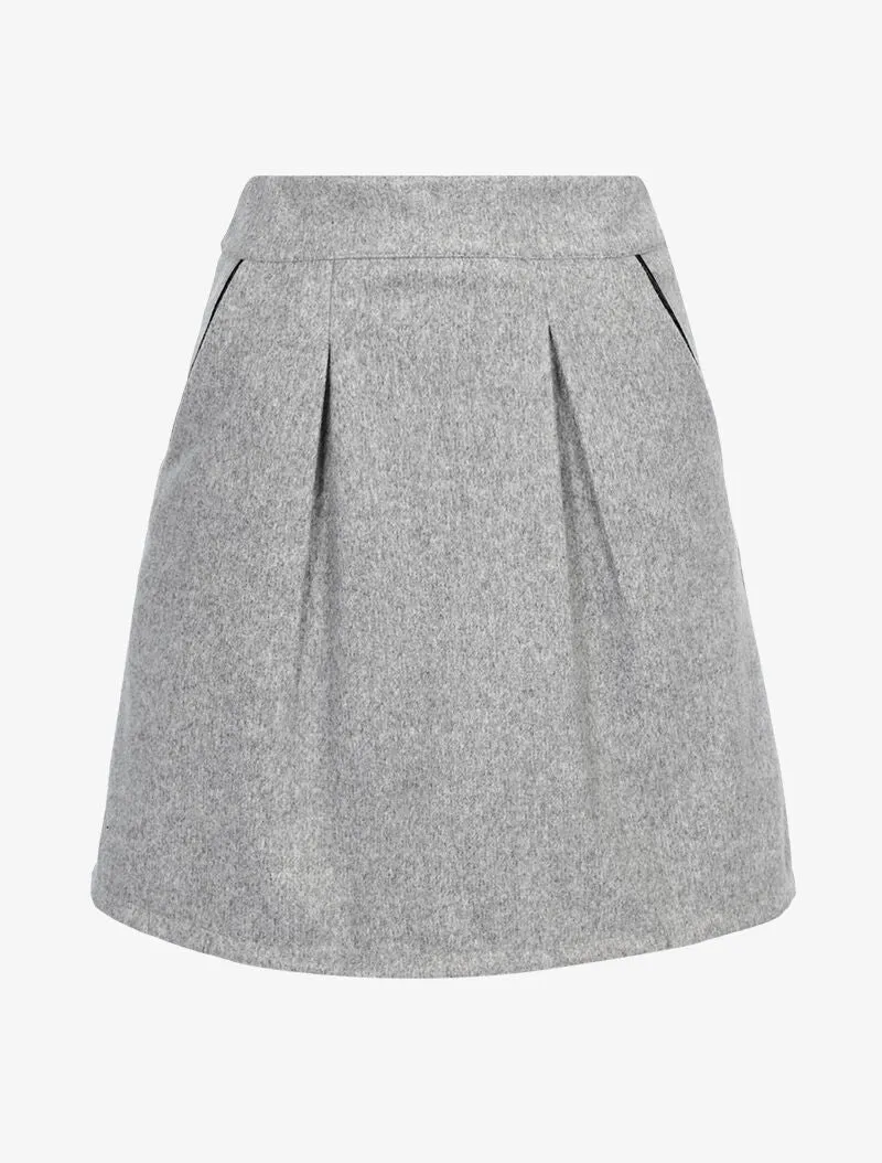 Jupe patineuse en maille - gris clair