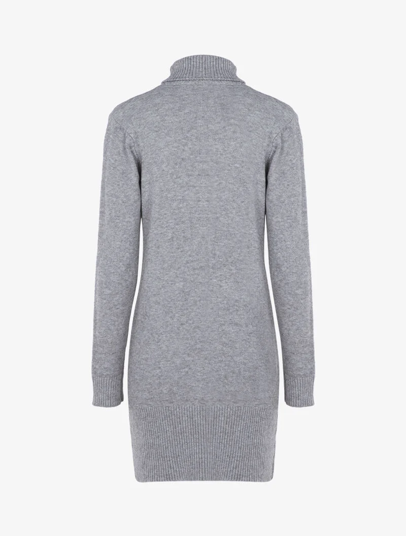 Robe pull à formes graphiques texturées et bandes - gris clair