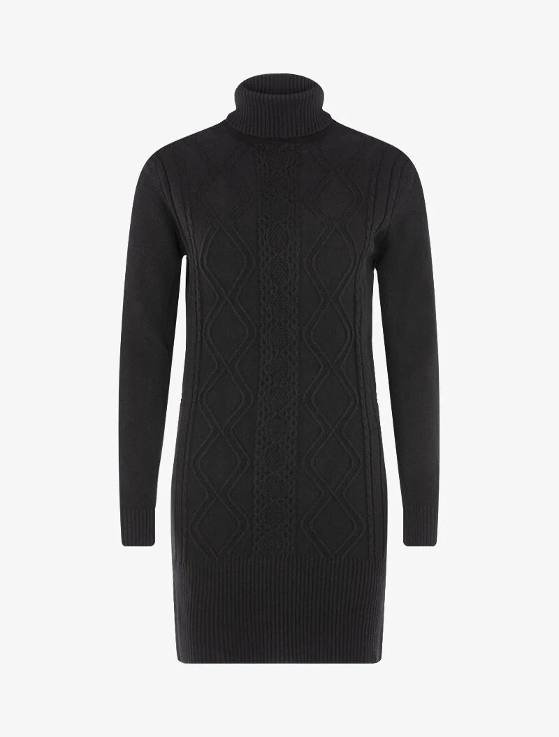 Robe pull à formes graphiques texturées - noir