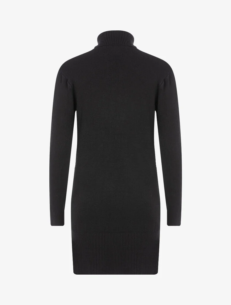 Robe pull à formes graphiques texturées - noir