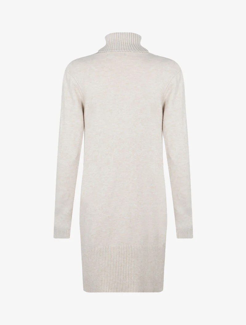 Robe pull à bande centrale tressée - beige