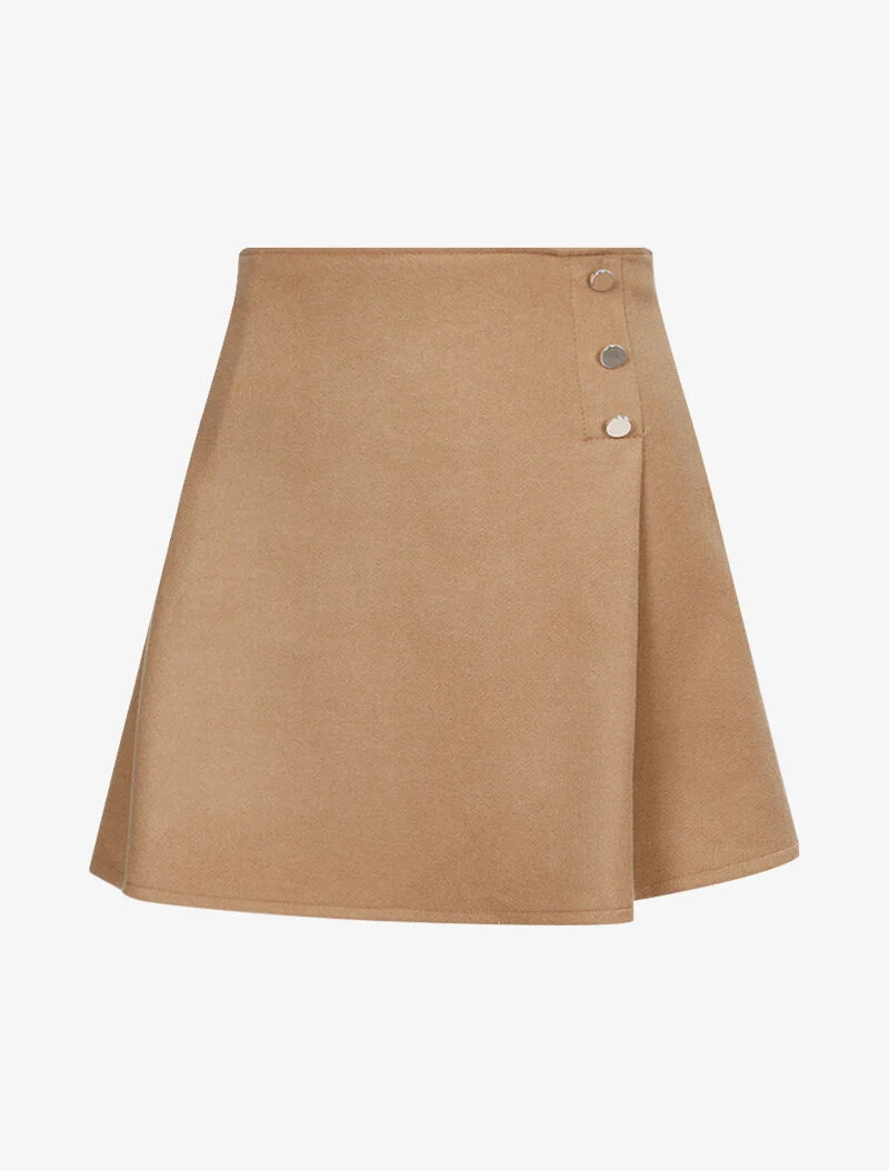 Jupe trapèze en feutrine - taupe