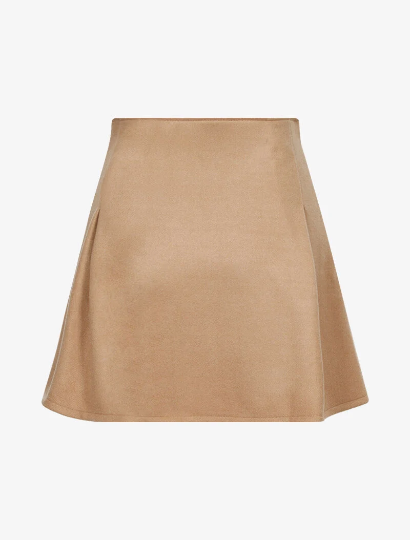 Jupe trapèze en feutrine - taupe
