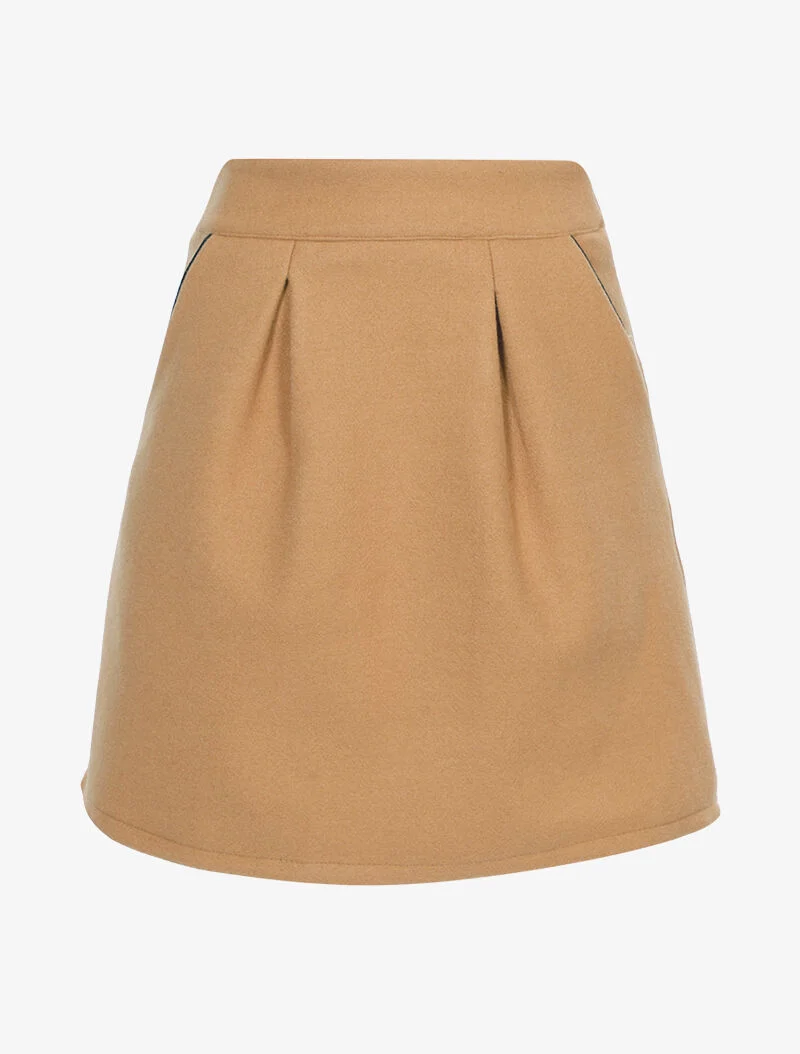 Jupe patineuse en maille - taupe