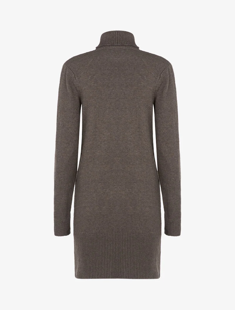 Robe pull à formes graphiques texturées et bandes - taupe