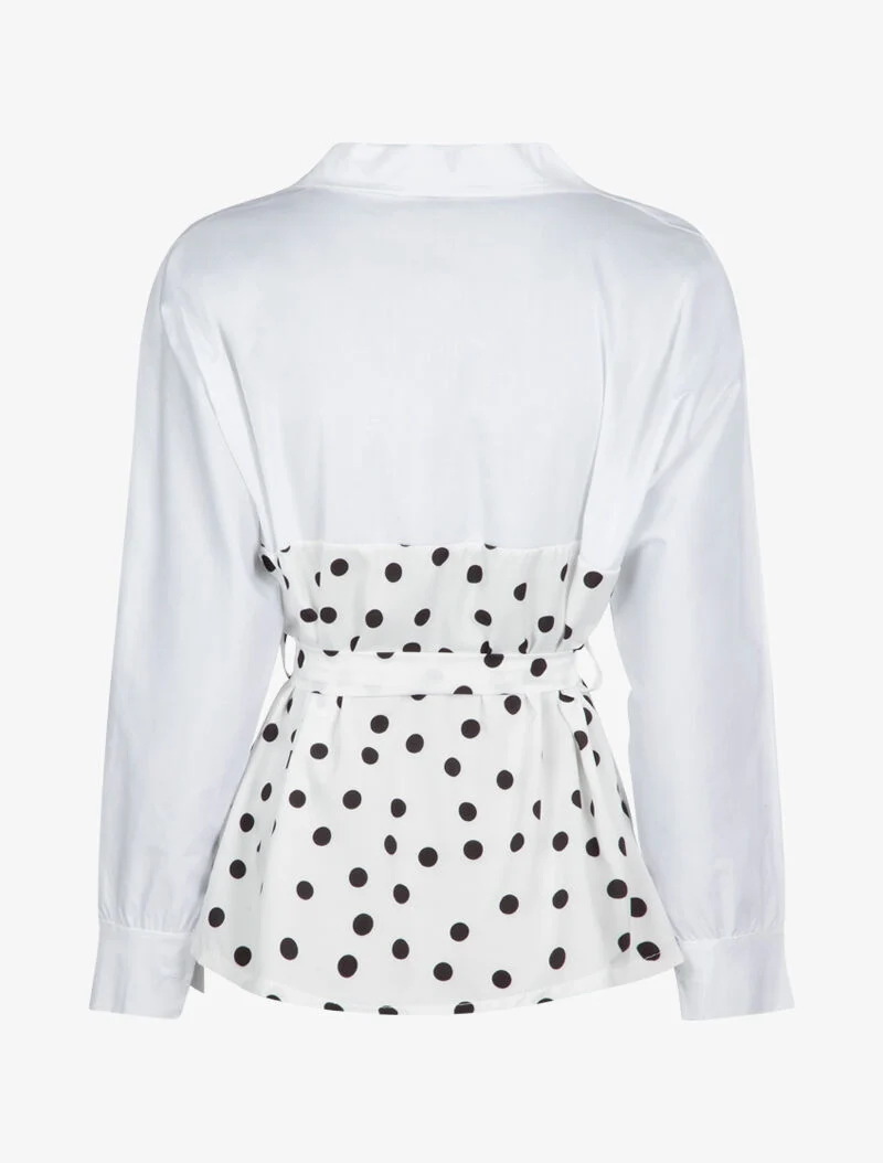 Blouse style chemise à imprimés - blanc