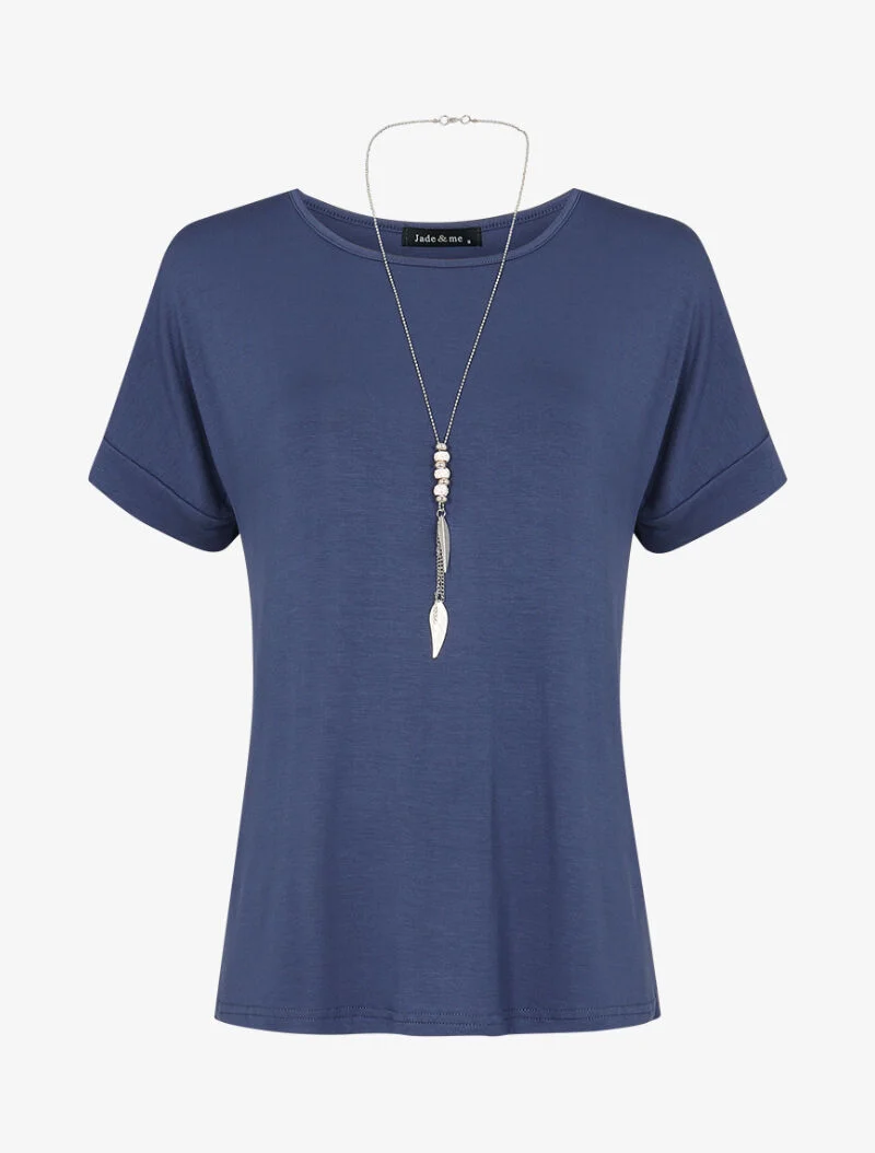 T-shirt loose à sautoir - bleu