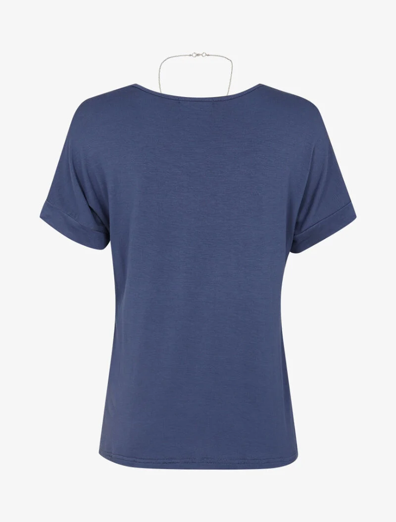 T-shirt loose à sautoir - bleu
