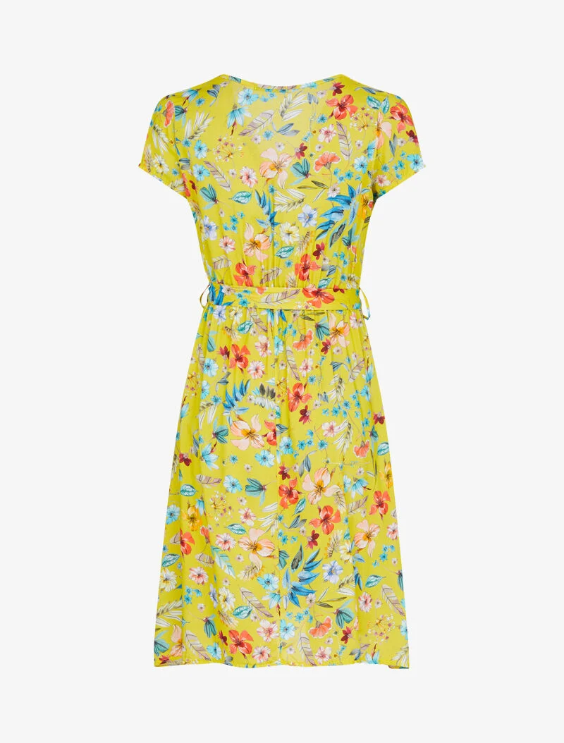 Robe patineuse à imprimé floral - jaune