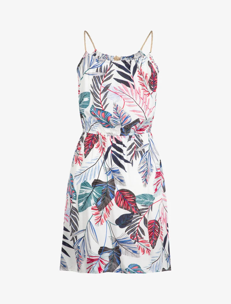 Robe à bretelles styles cordes irisées - ecru