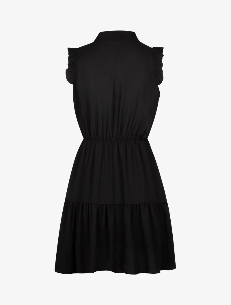 Robe patineuse à emmanchures volantées - noir