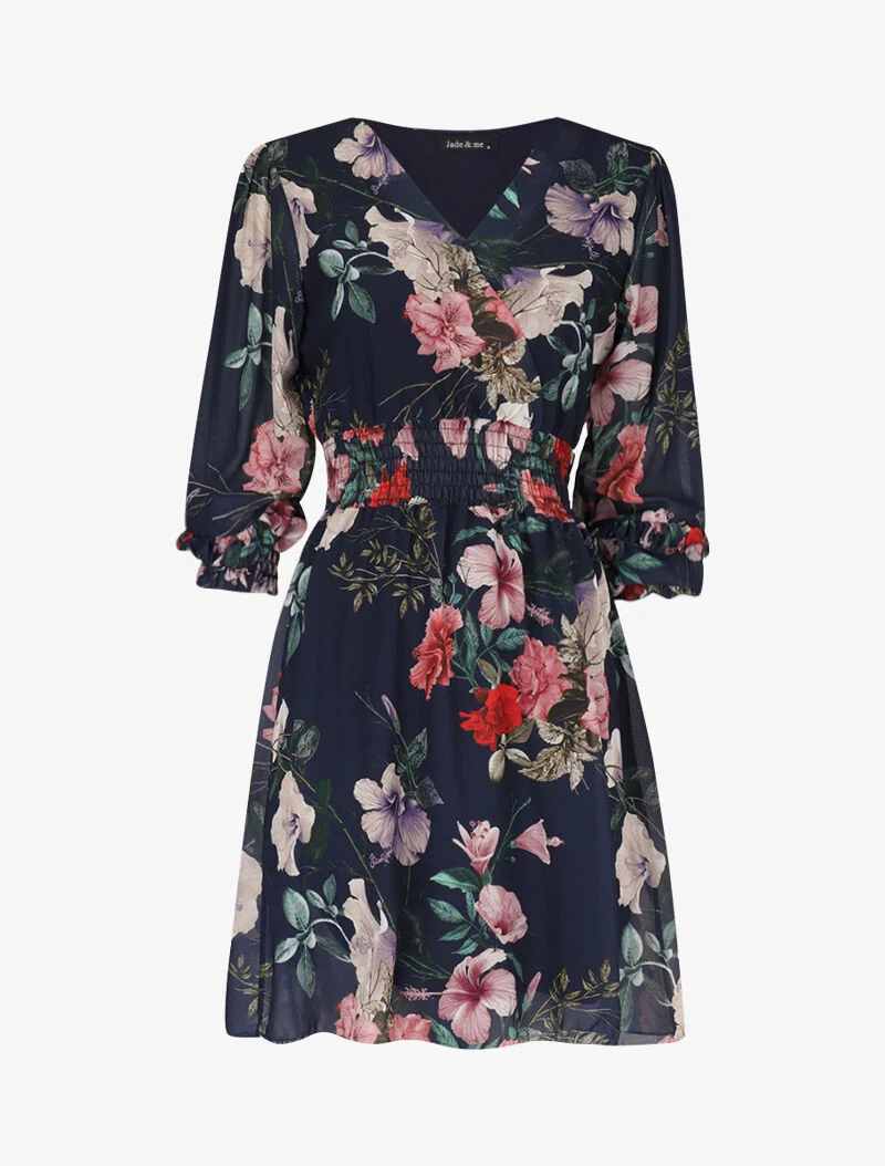 Robe patineuse à imprimés - marine