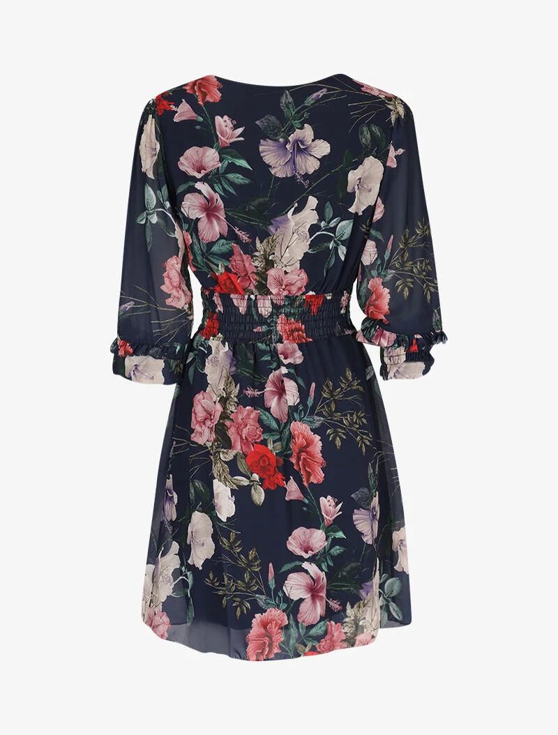 Robe patineuse à imprimés - marine