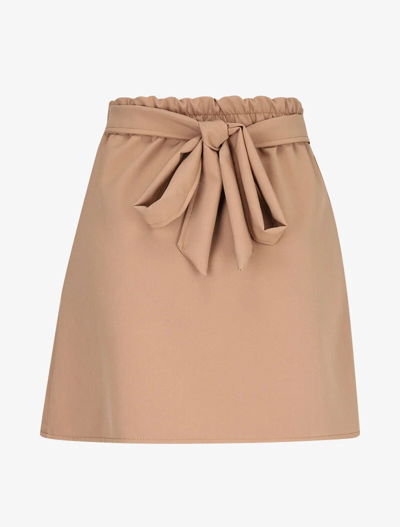 Mini jupe coupe portefeuille - camel