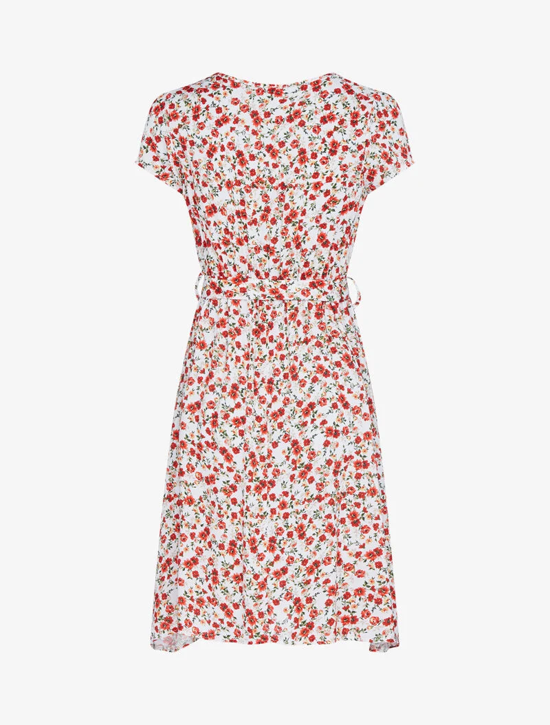 Robe patineuse à imprimé floral - ecru