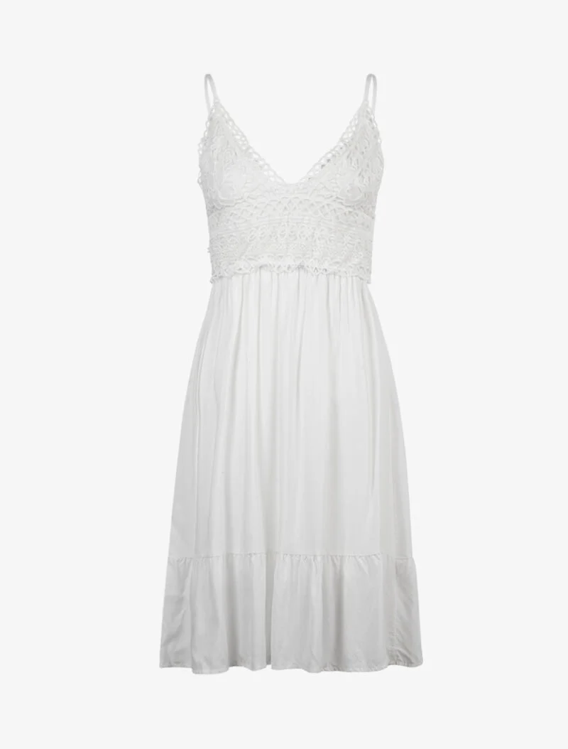 Robe à buste en crochet - blanc