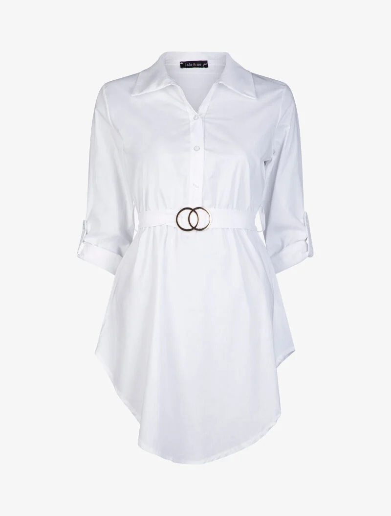 Tunique asymétrique unie - blanc