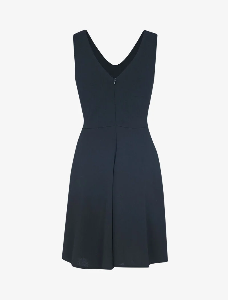 Robe patineuse à détail chaîne - noir