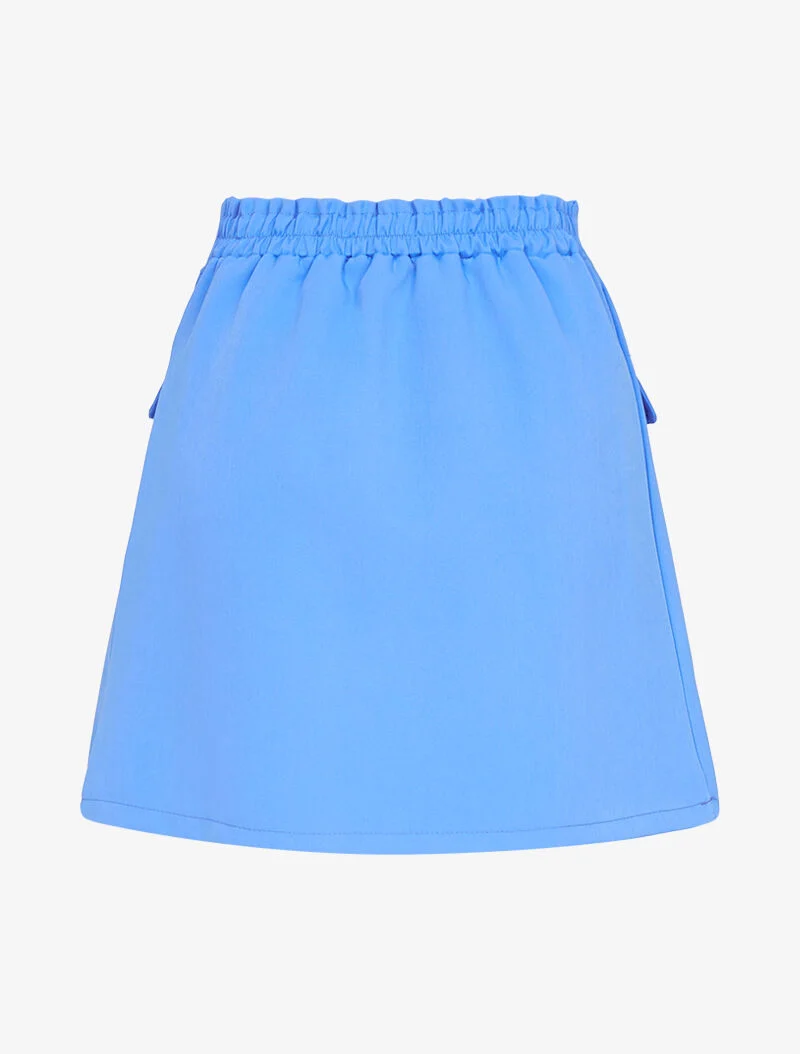 Mini jupe à poches et boutons contrastants - bleu ciel