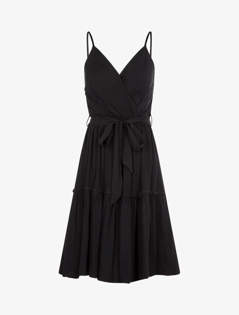 Robe patineuse à fines bretelles - noir
