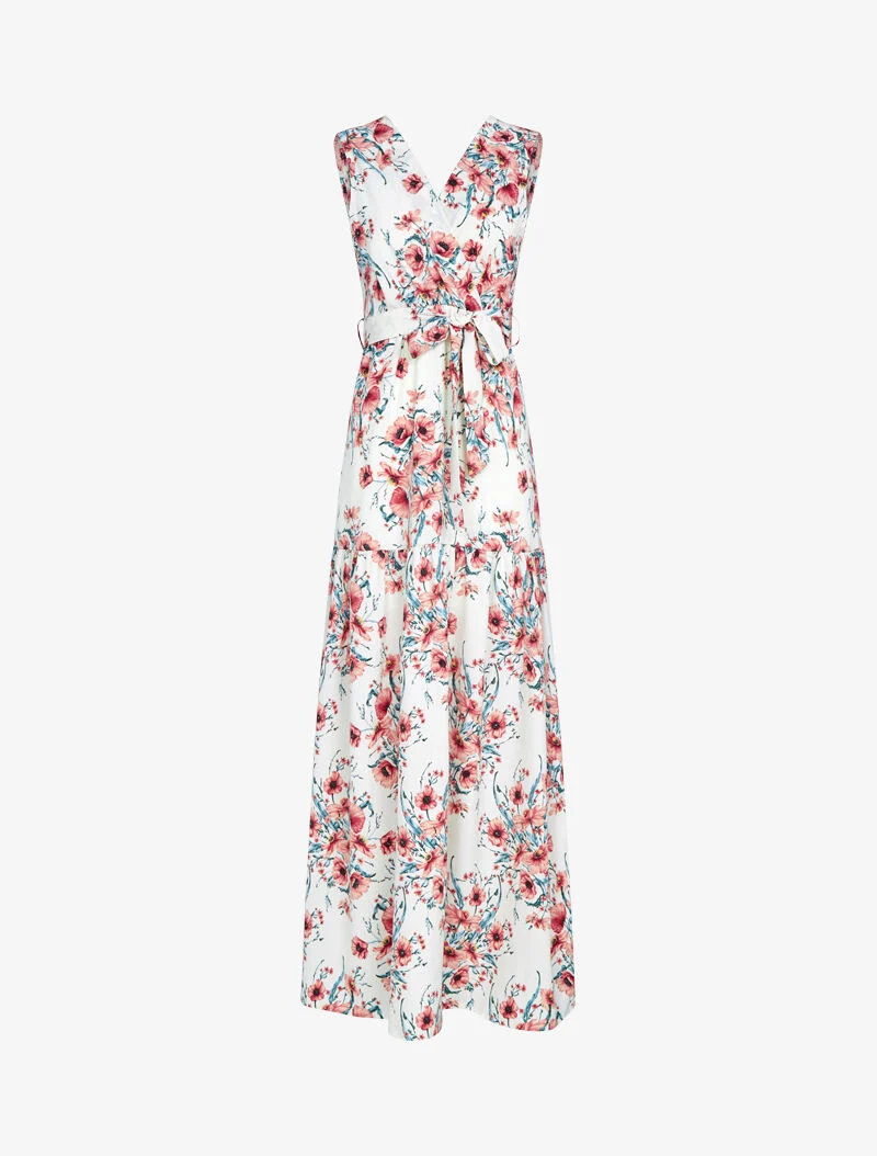Robe à imprimé floral - ecru