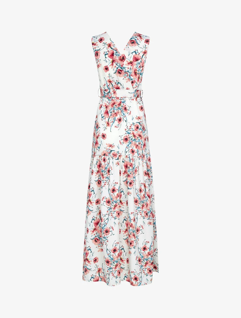 Robe à imprimé floral - ecru