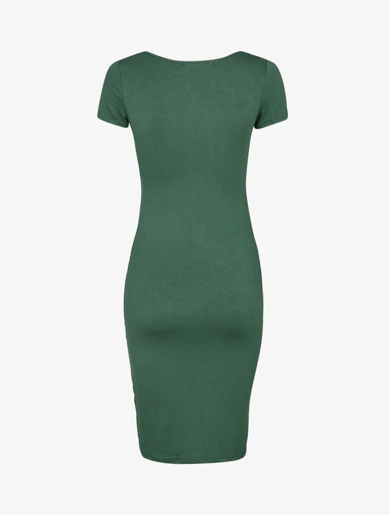 Robe basique à manches courtes - vert