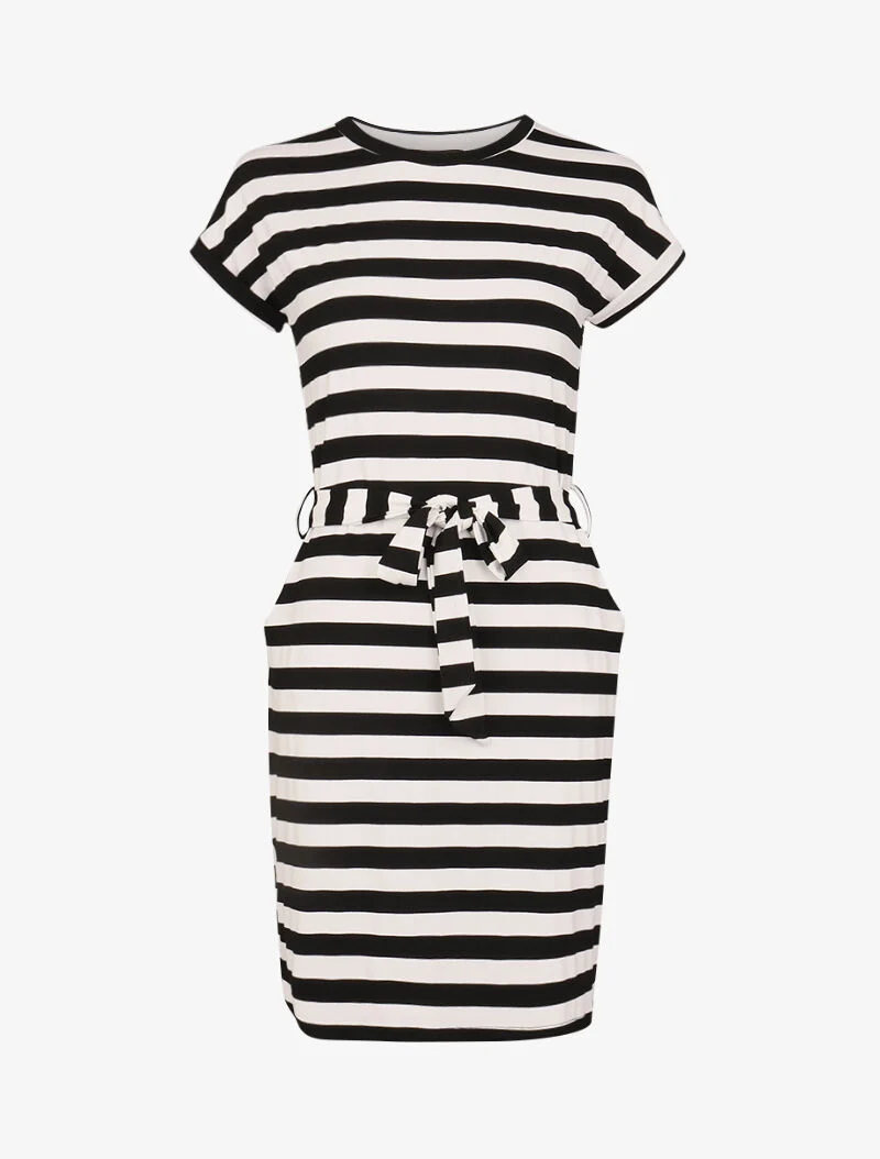 Robe t-shirt marinière - noir