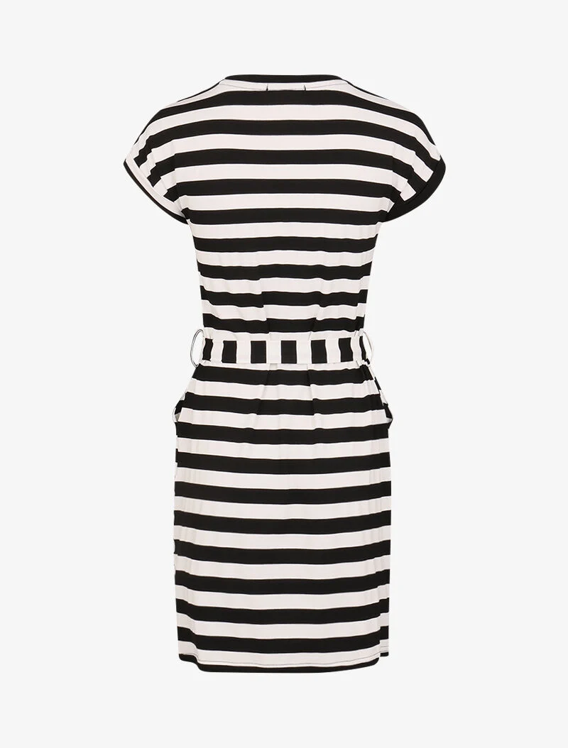 Robe t-shirt marinière - noir
