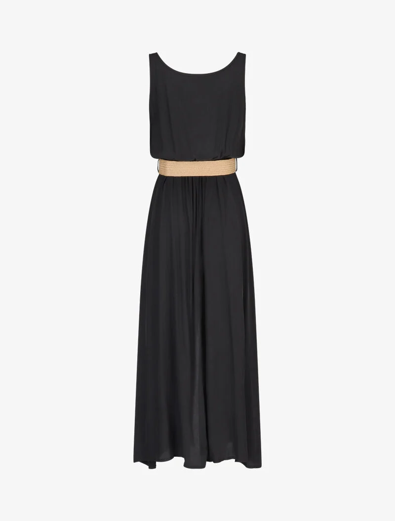 Robe longue à boutons décoratifs - noir