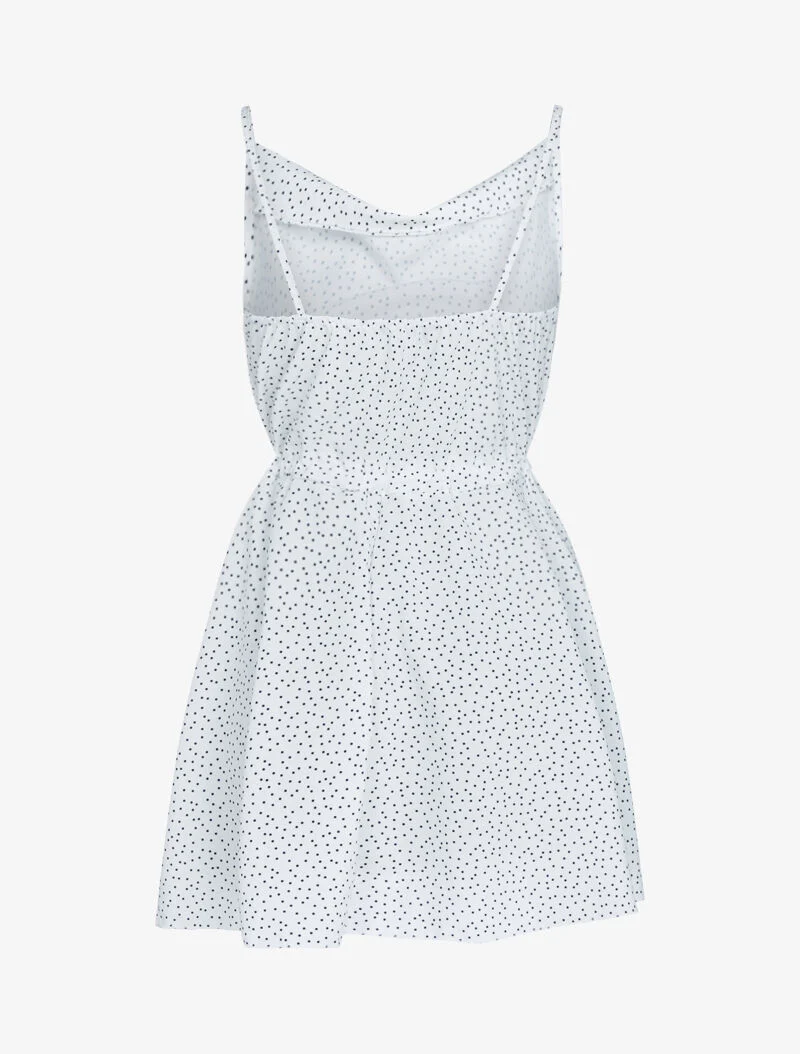 Robe patineuse à pois - ecru