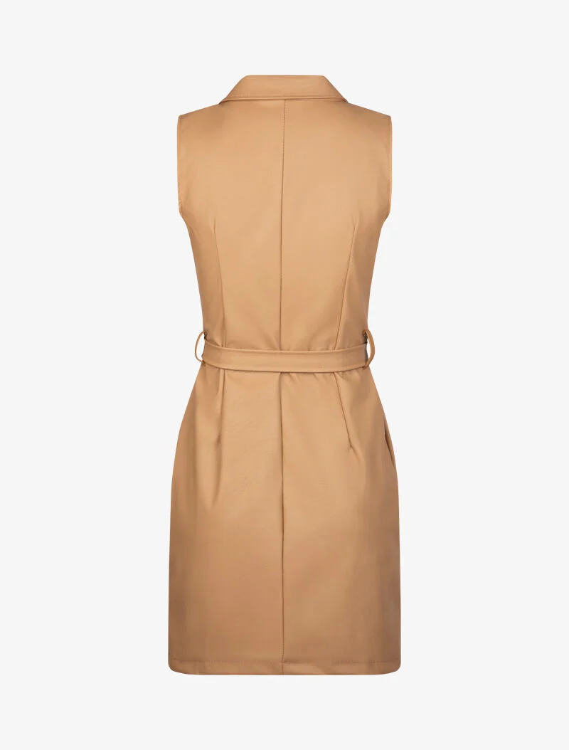 Robe ajustée en simili - camel