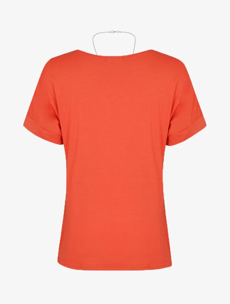T-shirt loose à sautoir - corail