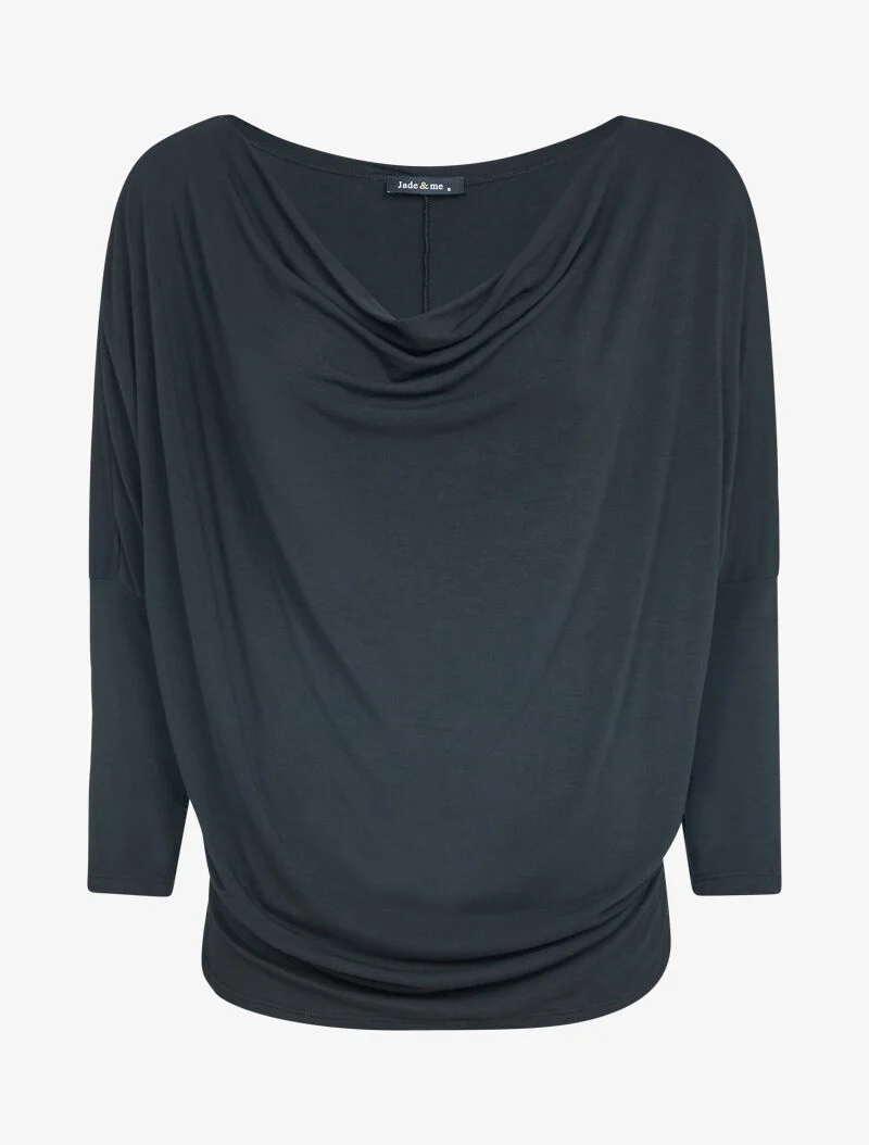 Top fluide coupe chauve souris - noir
