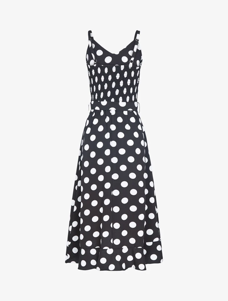 Robe portefeuille à pois - noir