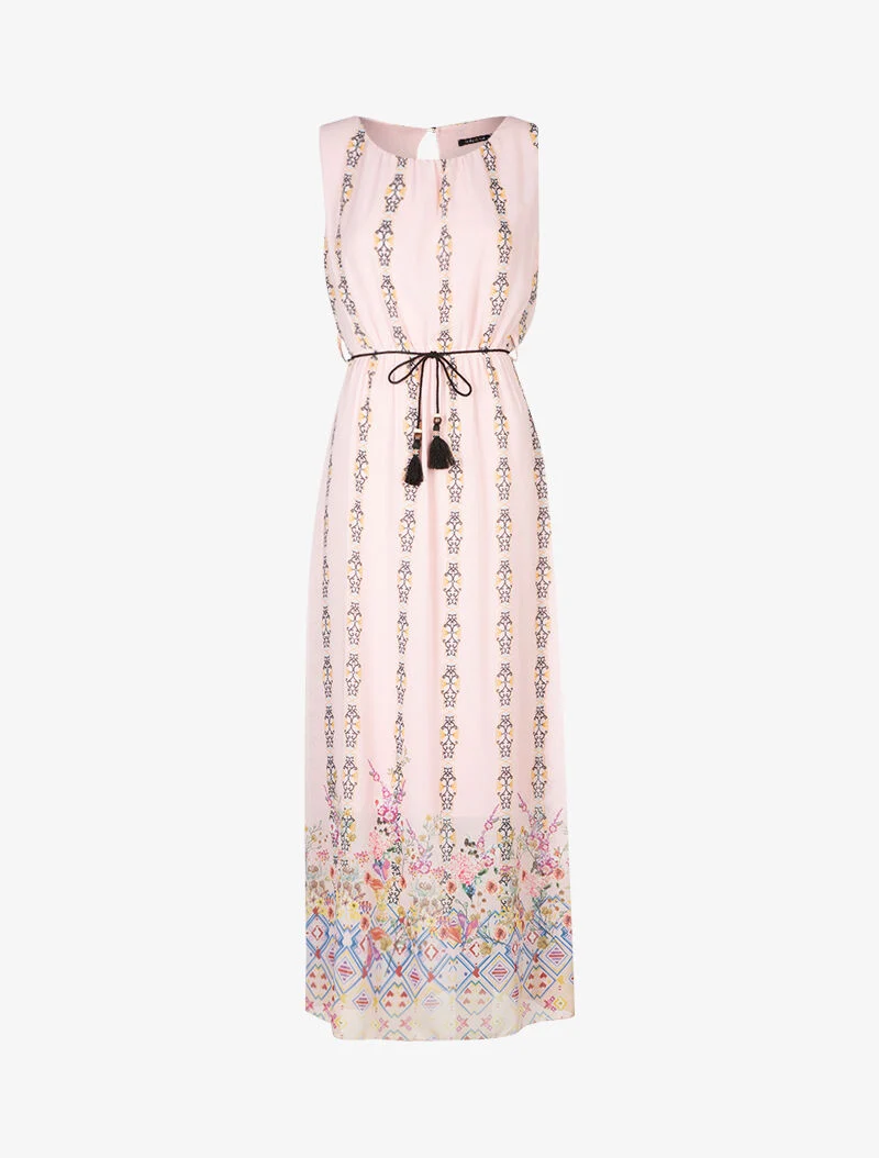 Robe à imprimés style baroque - rose