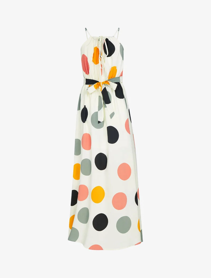 Robe à imprimés ronds colorés - ecru