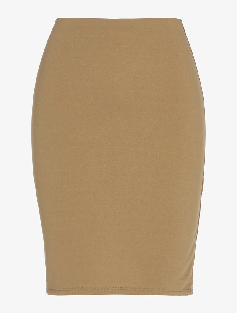 Jupe crayon unie - beige
