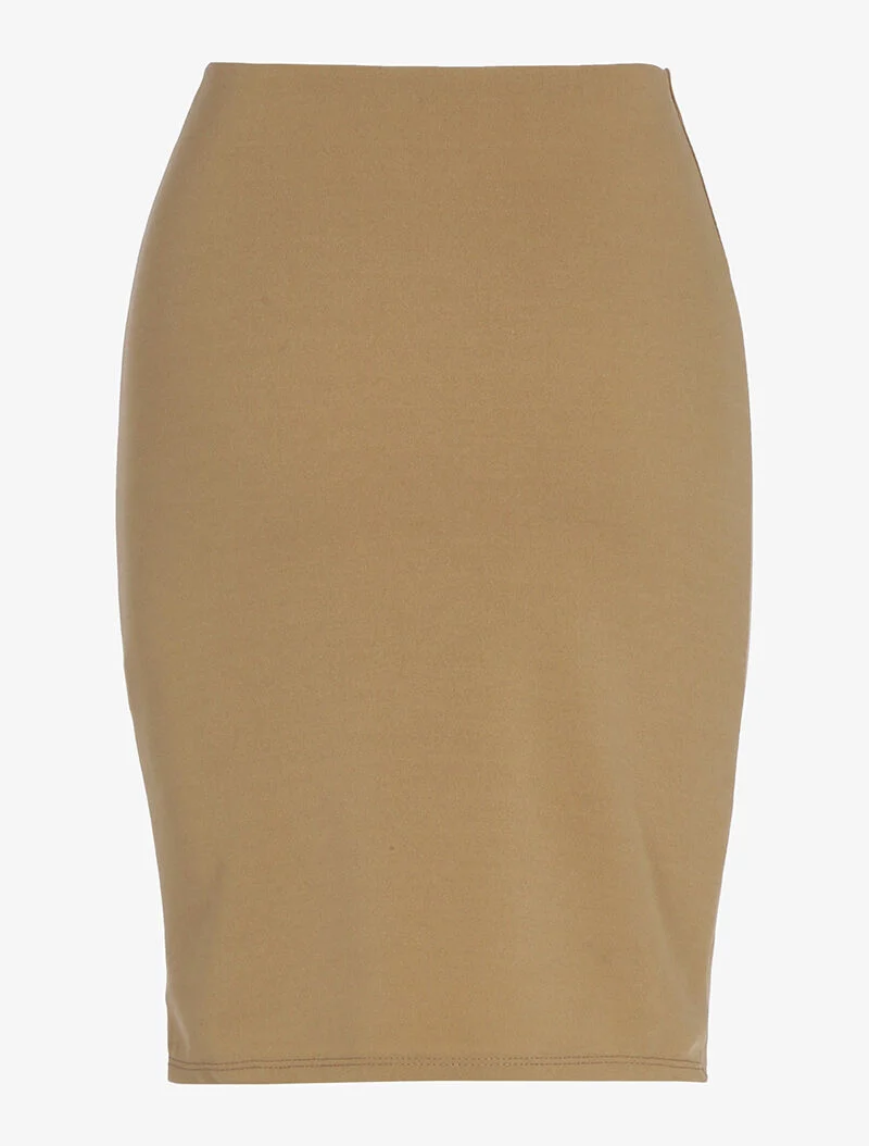 Jupe crayon unie - beige