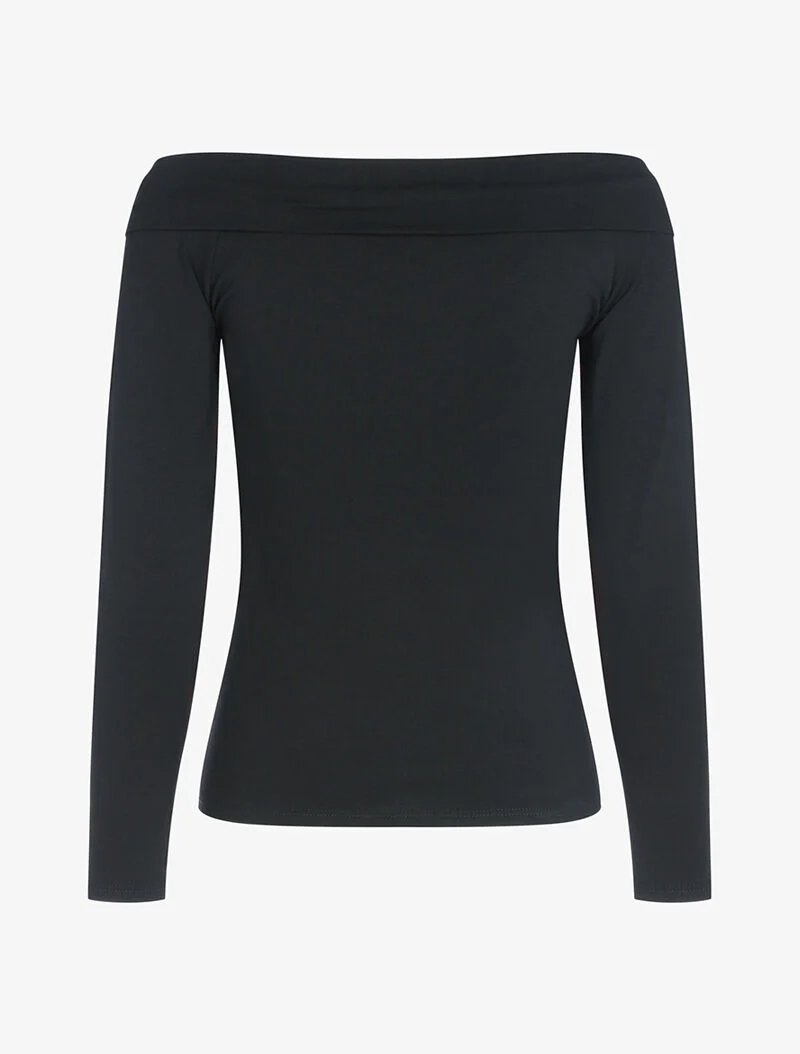 Top à col croisé - noir
