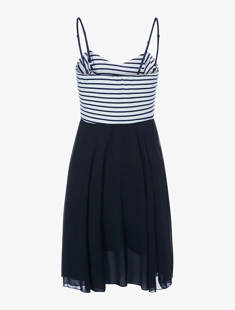 Robe à buste inspiration marinière - marine