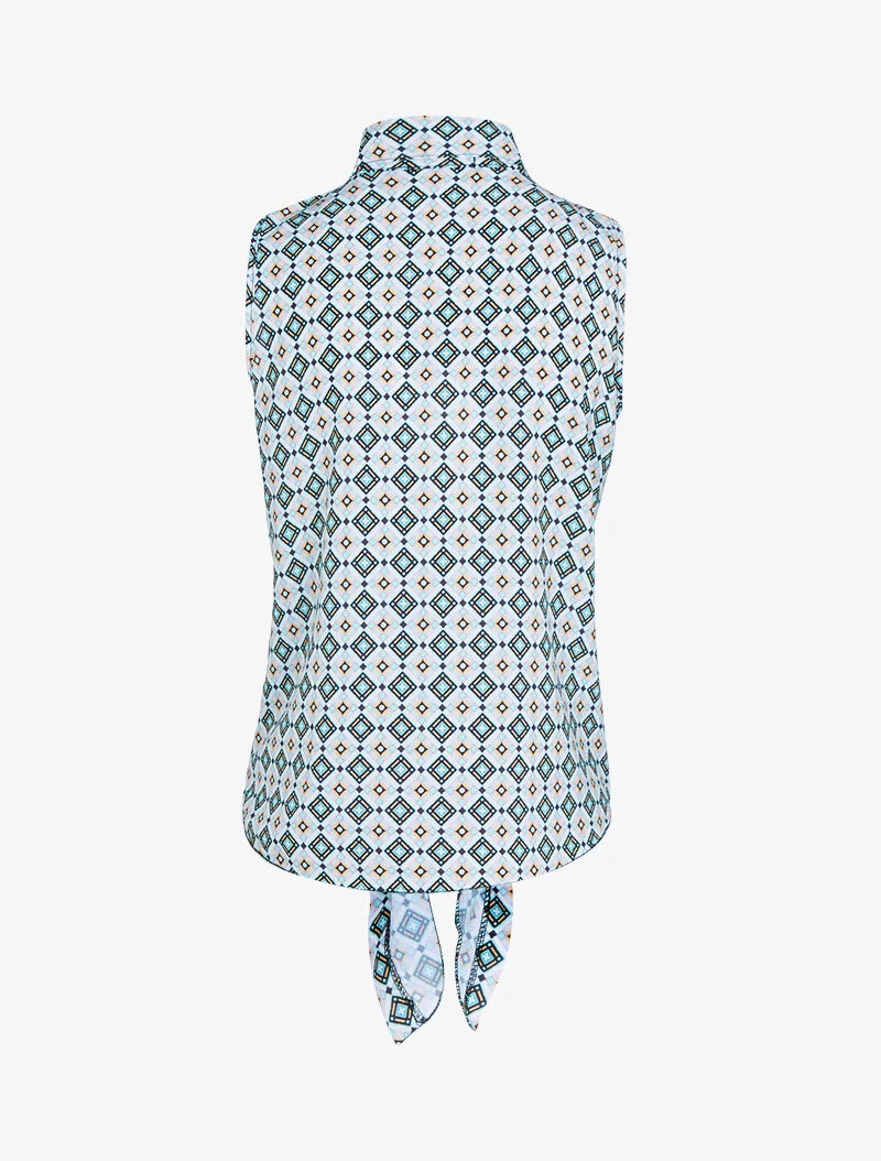 Chemise sans manches à pois - blanc