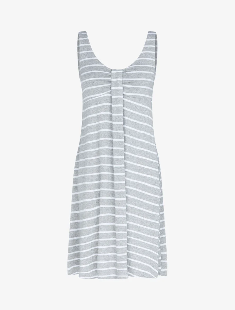 Robe trapèze style marinière - gris clair