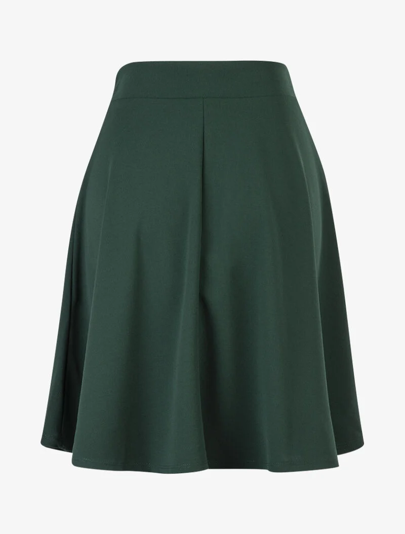 Jupe trapèze taille haute - vert