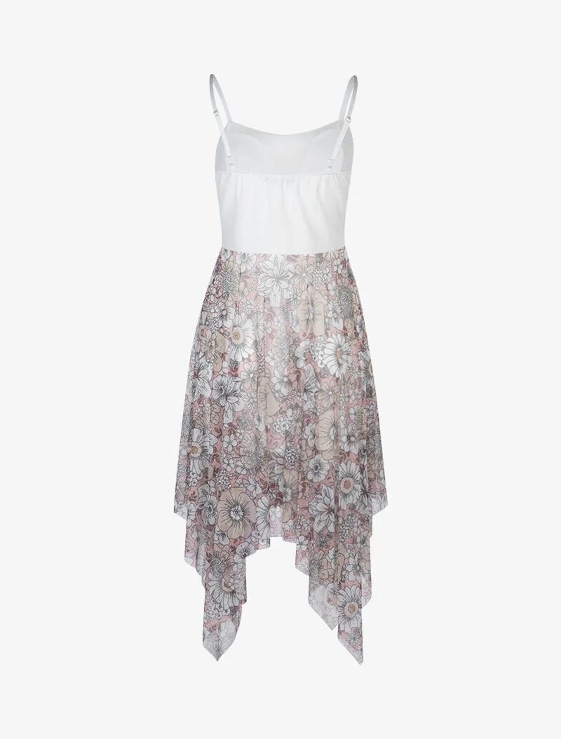 Robe patineuse à bords asymétriques - rose