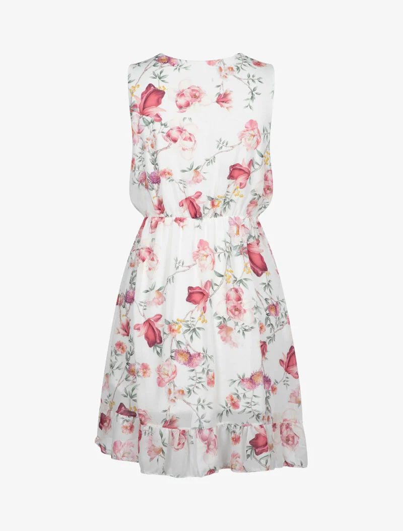 Robe portefeuille à imprimé floral - ecru